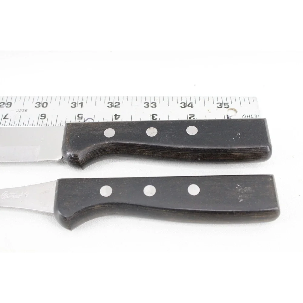 Vintage George Briard Kitchen Knife and Carving Fork Stainless Japan Wood Handle